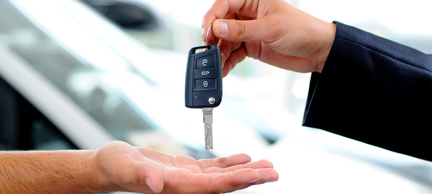Customer getting car keys