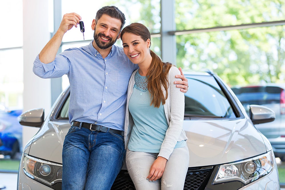 Family with car